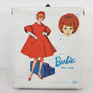 Vintage 1963 White Vinyl Barbie Doll Carry Travel Case Empty